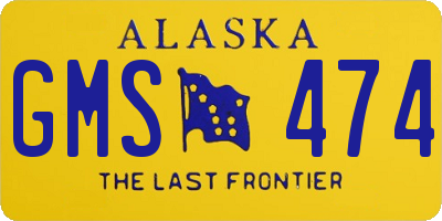 AK license plate GMS474