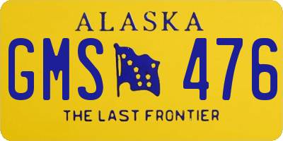 AK license plate GMS476