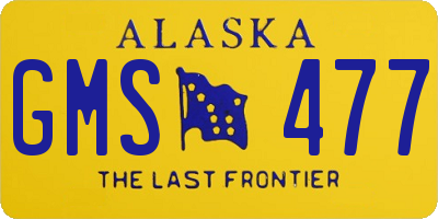 AK license plate GMS477
