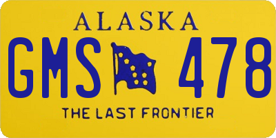 AK license plate GMS478