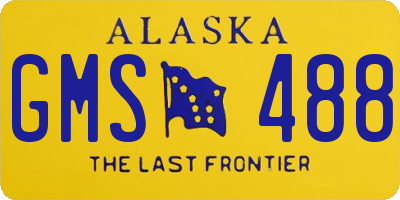 AK license plate GMS488