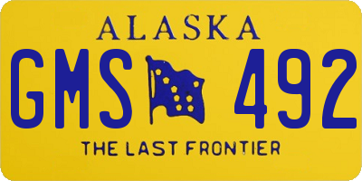 AK license plate GMS492