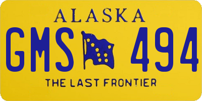 AK license plate GMS494