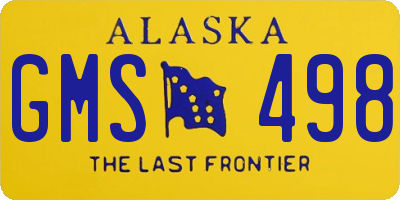 AK license plate GMS498