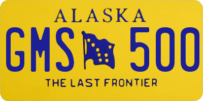 AK license plate GMS500
