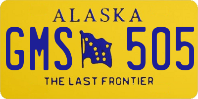 AK license plate GMS505