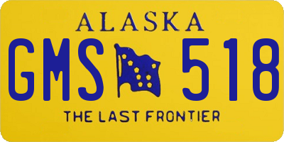 AK license plate GMS518