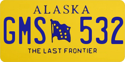 AK license plate GMS532