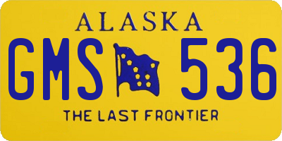 AK license plate GMS536