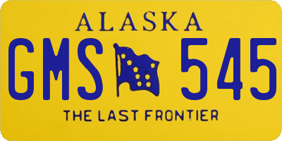 AK license plate GMS545