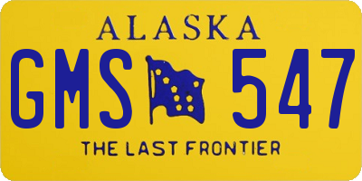 AK license plate GMS547