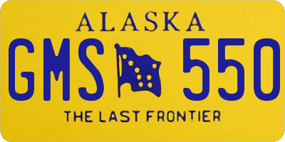AK license plate GMS550