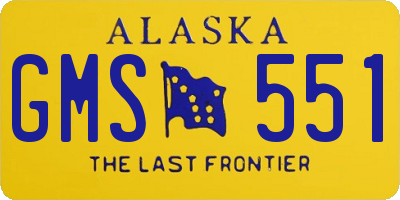 AK license plate GMS551