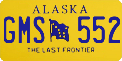 AK license plate GMS552