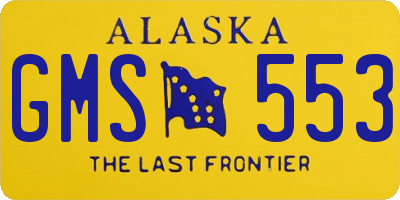 AK license plate GMS553