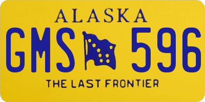 AK license plate GMS596