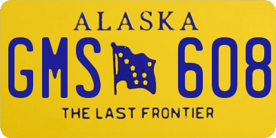 AK license plate GMS608
