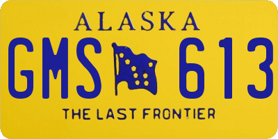 AK license plate GMS613