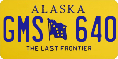 AK license plate GMS640