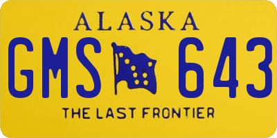 AK license plate GMS643