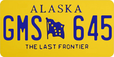 AK license plate GMS645