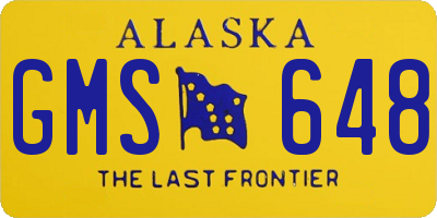 AK license plate GMS648