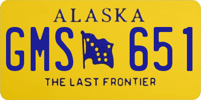 AK license plate GMS651