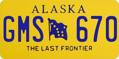 AK license plate GMS670