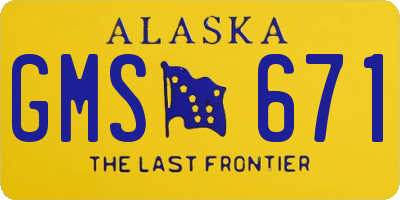 AK license plate GMS671