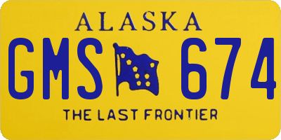 AK license plate GMS674