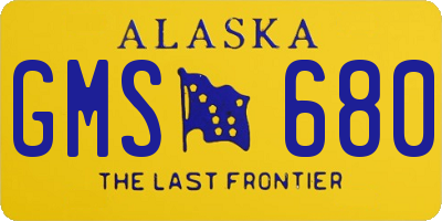 AK license plate GMS680
