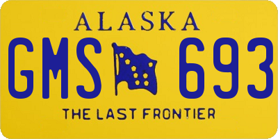 AK license plate GMS693