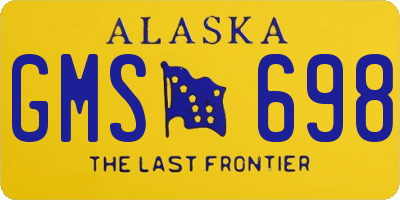 AK license plate GMS698