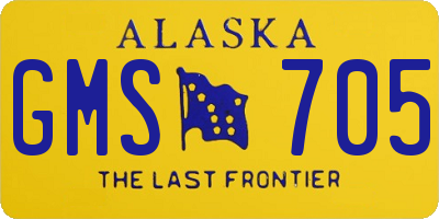 AK license plate GMS705