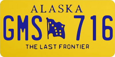 AK license plate GMS716