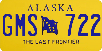 AK license plate GMS722