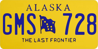 AK license plate GMS728