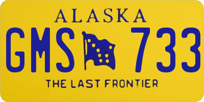 AK license plate GMS733