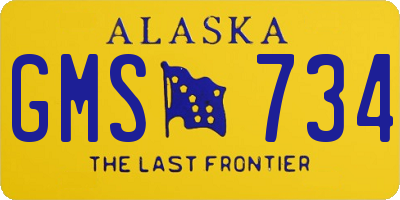 AK license plate GMS734