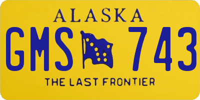 AK license plate GMS743