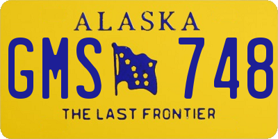 AK license plate GMS748