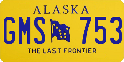 AK license plate GMS753