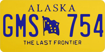 AK license plate GMS754