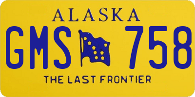 AK license plate GMS758