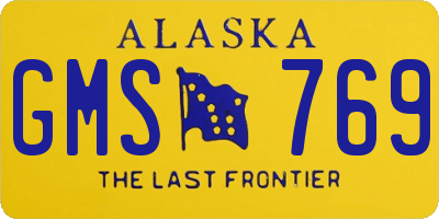 AK license plate GMS769