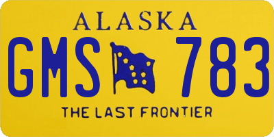 AK license plate GMS783