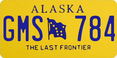 AK license plate GMS784