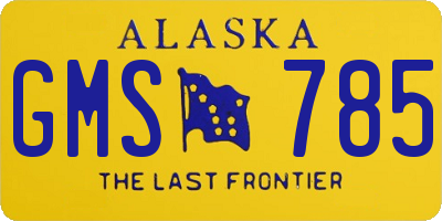 AK license plate GMS785