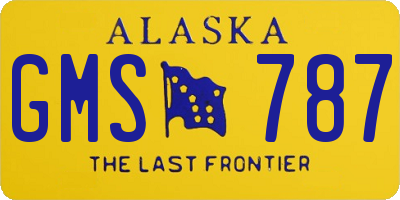 AK license plate GMS787