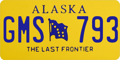 AK license plate GMS793
